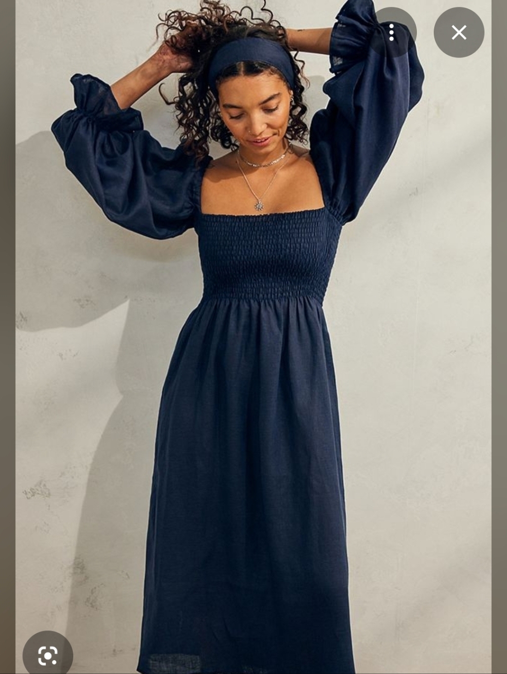 Linen Sleeper Atlanta Pufff Sleeve Dress L